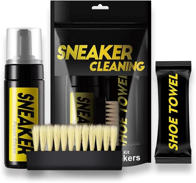 Shoe Cleaner Kit for Sneaker, Water-Free Foam Sneaker Cleaner with Shoe Brush and Shoe Cloth
