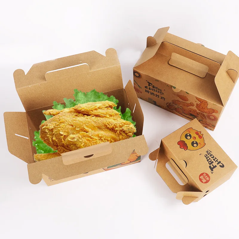 Take away fast food cardboard packaging paper boxes White Cardboard/Kraft Paper fried chicken box