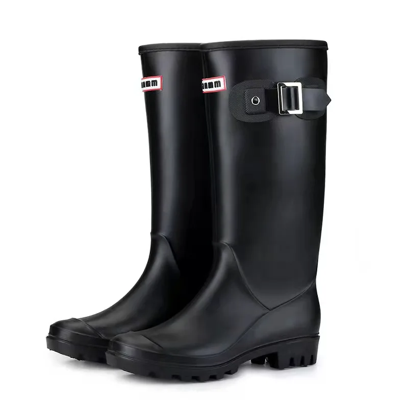 Baiyi Fashion high-top rain boots long-tube water shoes motorcycle boots pvc rain boots  women
