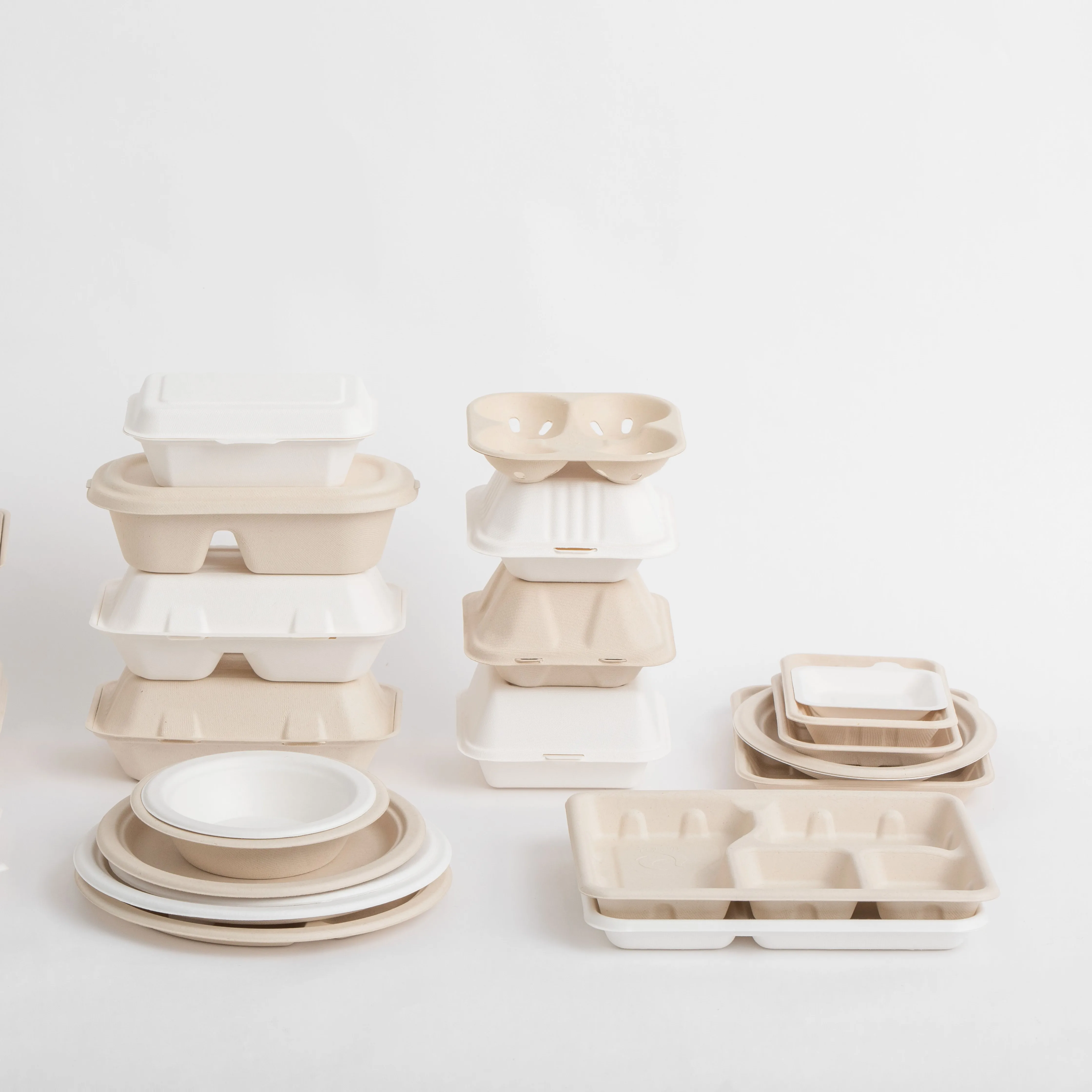 
Eco Friendly 100% Biodegradable Plate/Tray/Bowl/Clamshell container Disposable tableware 