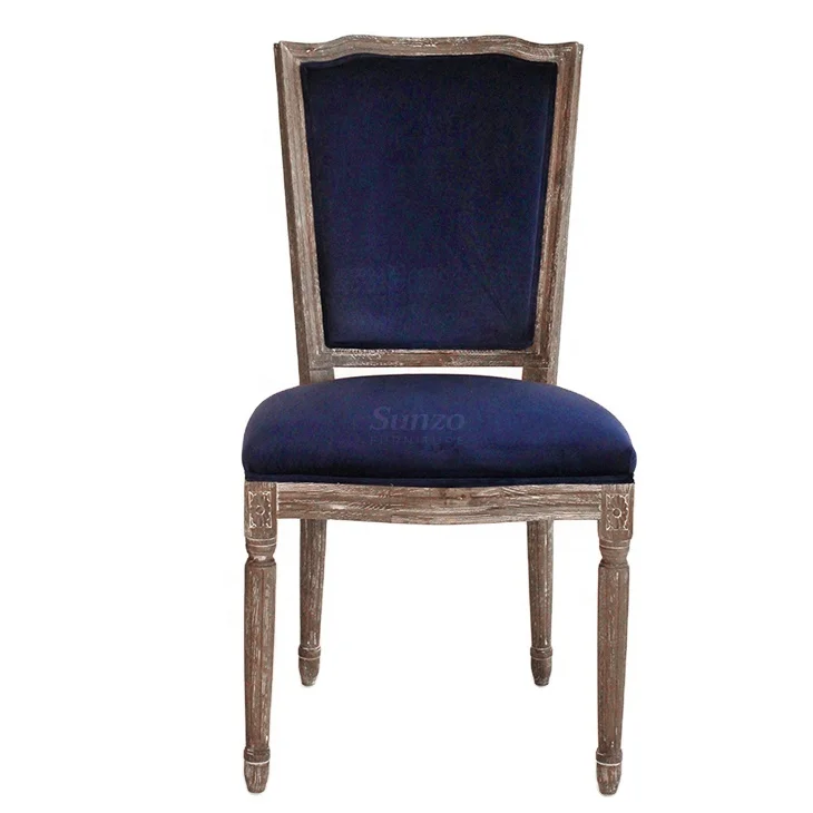Wholesale Dining Room Chairs Wooden Events wedding Fabric Upholstered Louis Chair