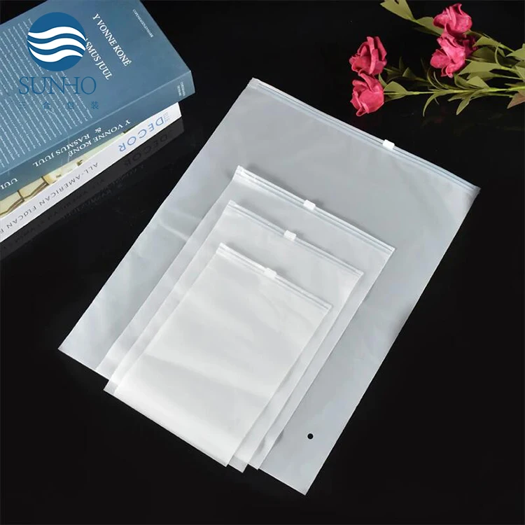 Wholesale Directly Clothing Zipper Bag Frosted Plastic Socks Clothing Storage Bag Underwear Ziplock Pouch Clothing Bags