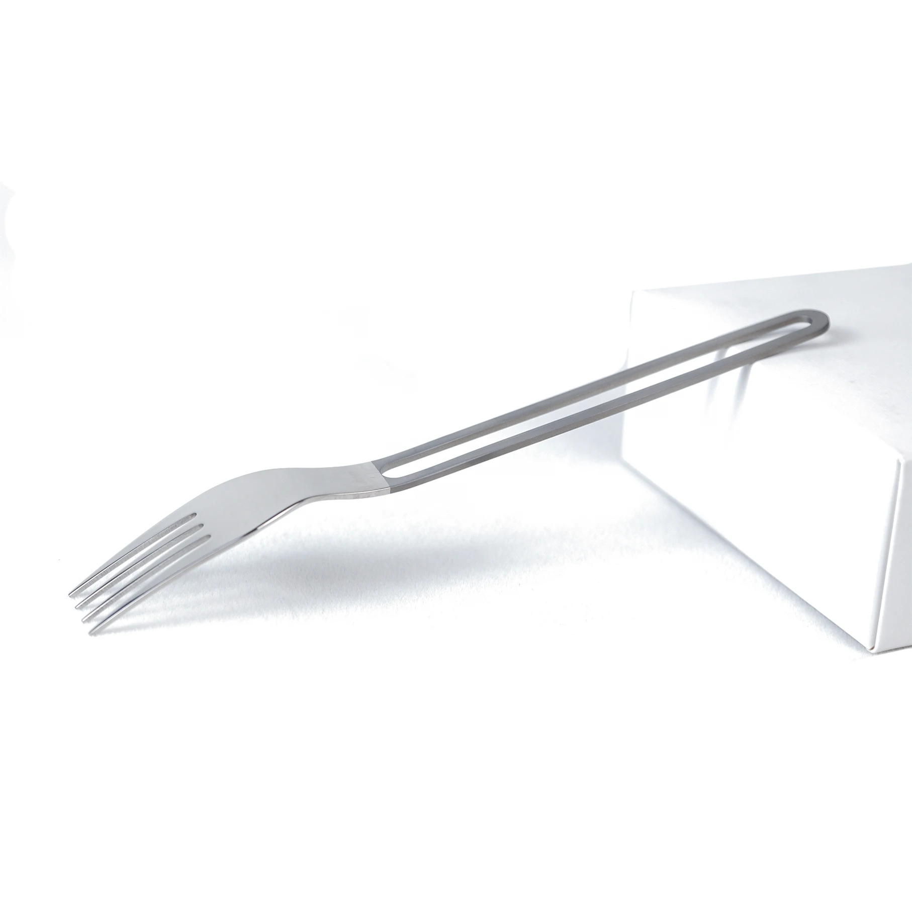 Pure titanium semi-polished semi-hollow light weight durable environmental protection outdoor camping home fork