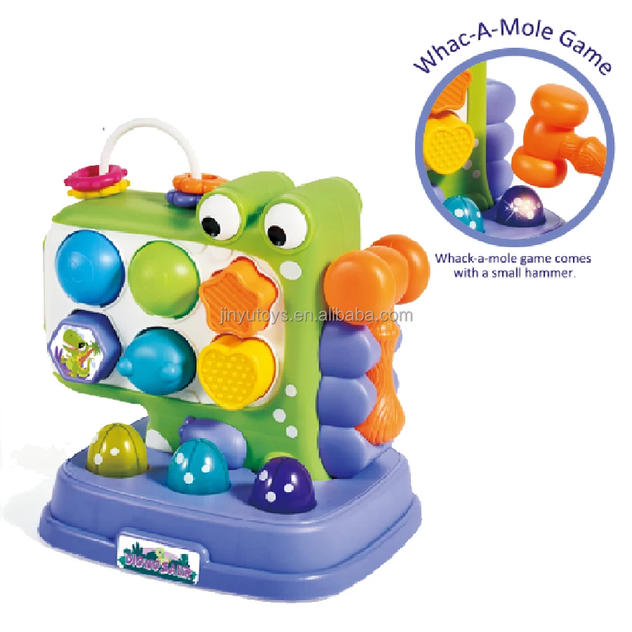 Baby Early Educational Sensory Game Whack-a-Mole Toys Abeloo with Dinosaurs with Sound and Light with Base jouet intelligence