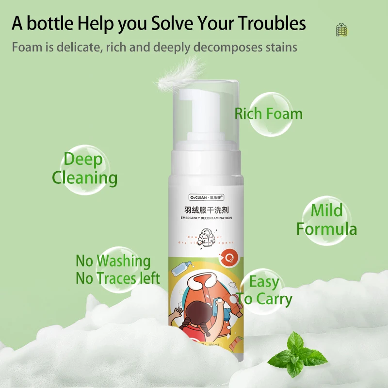 180ml Dry Cleaning Agent Down Jacket Dry Cleaner Sofa Carpet Household Cleaner