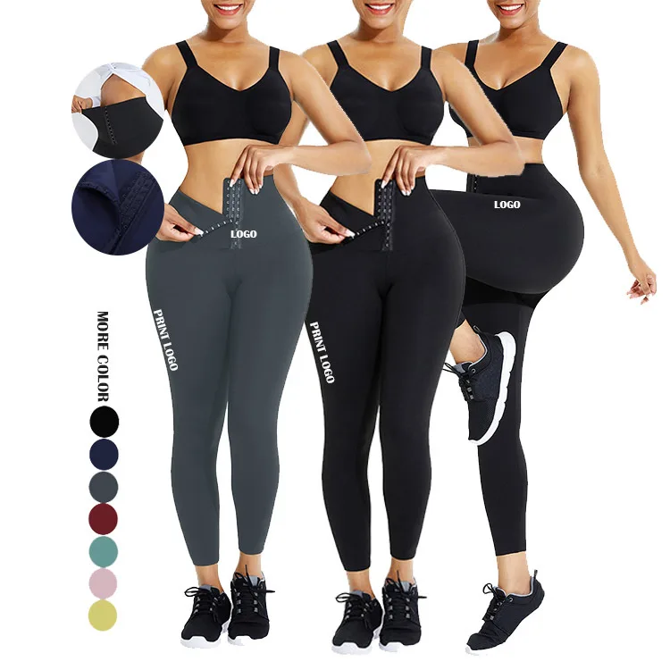Custom Sports Slimming Body Shaper Waist Trainer Gym Fitness Leggings For Woman High Waist Butt Lift Yoga Pants Leggings Ladies