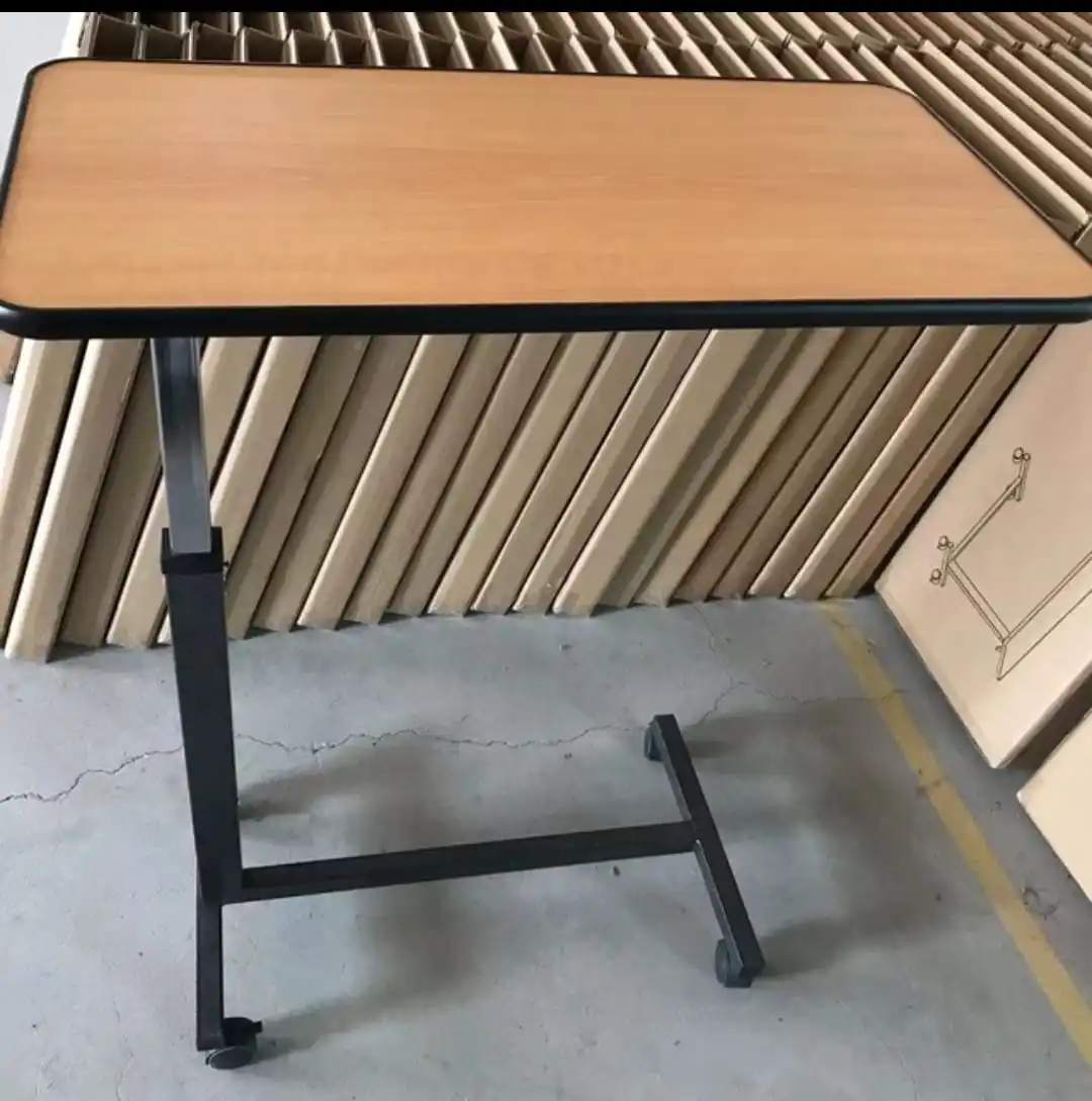 Export style composite wooden hydraulic valve lifter rotating 360 degree height adjustable beside overbed table