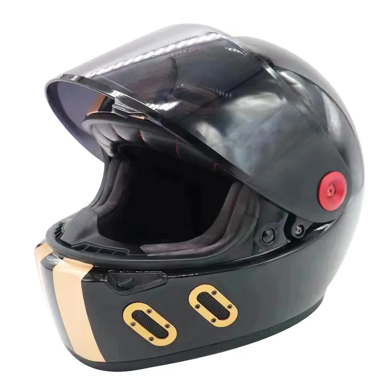 816 High Quality Full face motorcycle helmet  Light Retro carbon fibre motorbike helmets for Adult