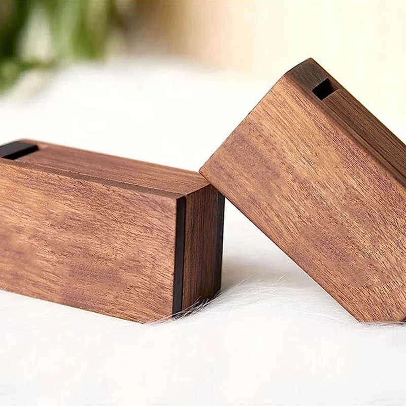 Wooden lunch box Bento box Solid wood sushi box Rectangular double-layer tableware