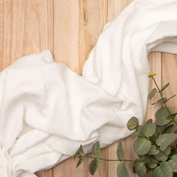 Solid colors soft and crinkly texture 100% cotton crinkle double gauze fabric