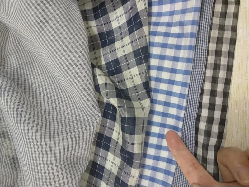 plaid fabric cotton polyamide yarndye fabric for garment