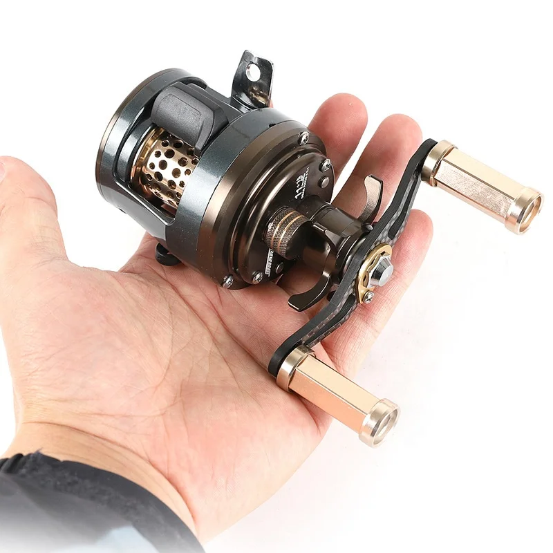 Trolling Fishing Reel Round Baitcasting Reel Graphite Body Large Line Capacity 11+1 BBS Drum Reel