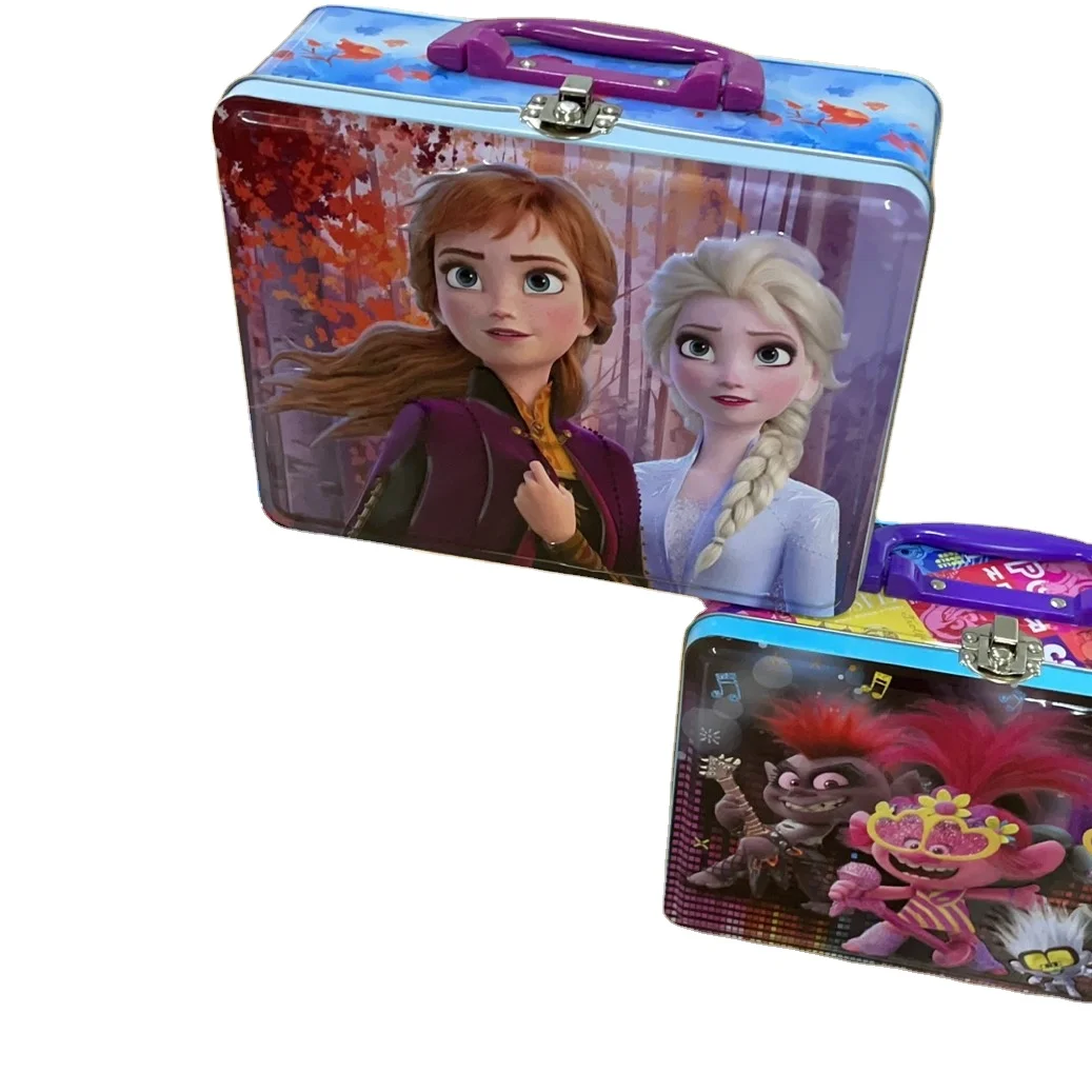 Portable metal popular cute candy tin container / Lunch tin box with handle /Metal Boxes