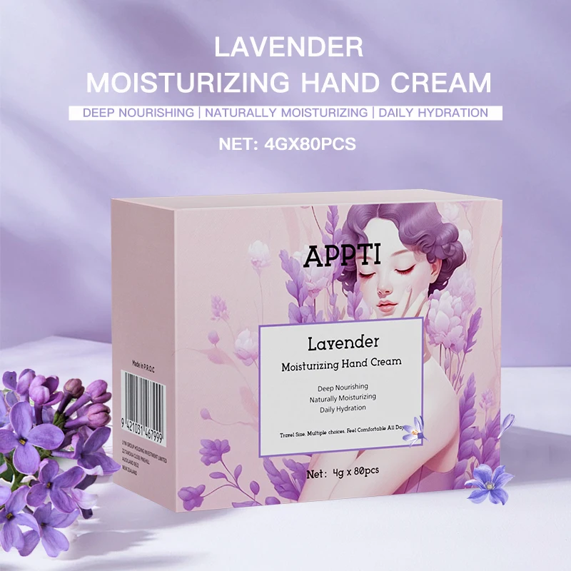 Wholesale APPTI Vegan Lavender Deep Moisturizer Hand Cream Private Label Travel Mini Size Nourishing Hand Moisturizing Cream