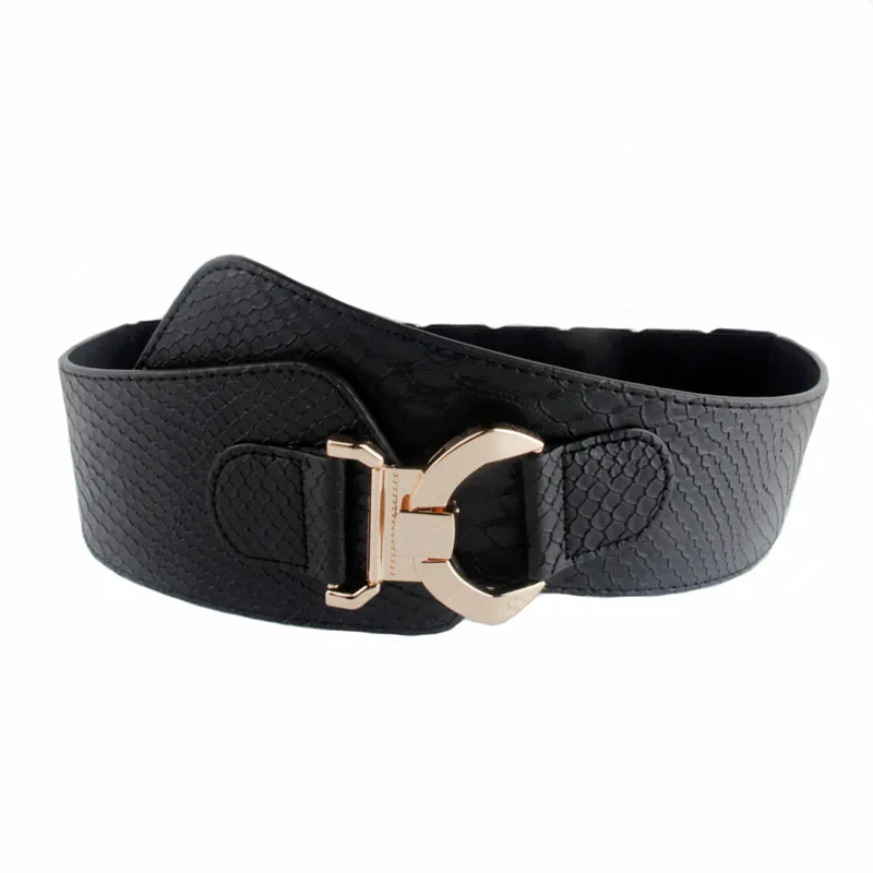 Fashion female alligator prints PU leather shopping belt Popular Alloy buckle elastic Ladies Daily Use belts