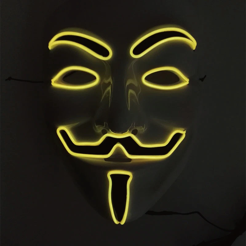 Vendetta Facial Hacker Halloween mask unique custom led scary halloween mask