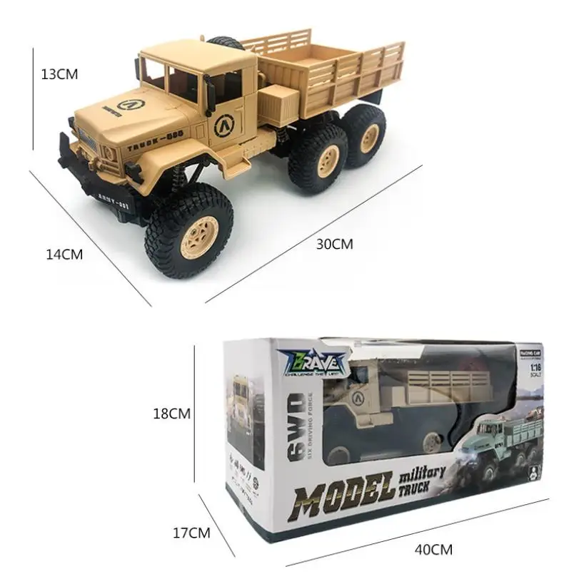 1:18 wireless six-wheel remote control military truck off-road climbing car simulation car model boy toy