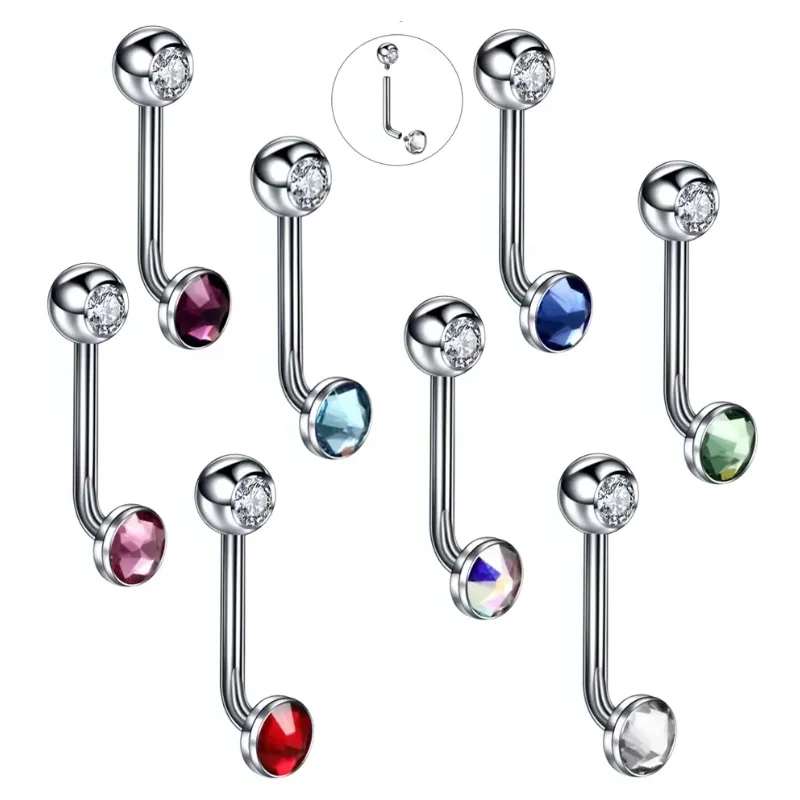Getta 14G Solid Titanium Christina Piercing Barbell flower VCH Ring Bar Genital Jewelry Vertical Hood piercing for women