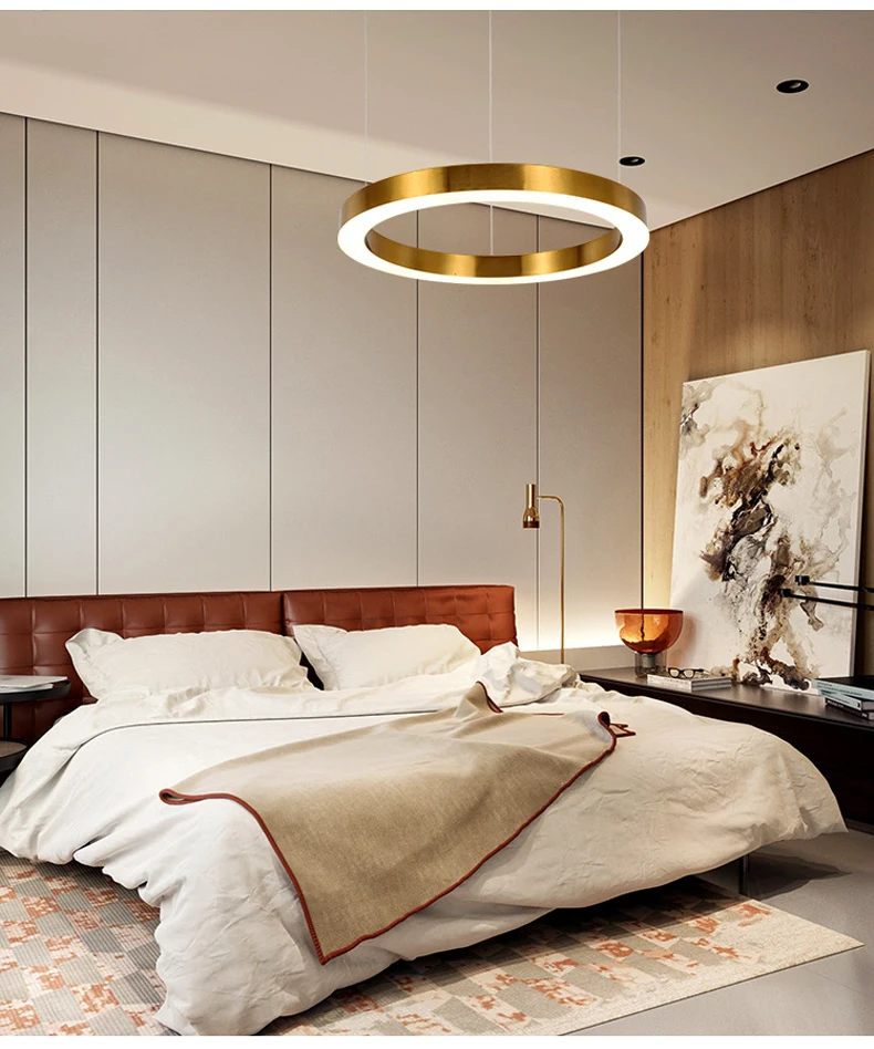 Home Decor Led Round Linear Fixture Acrylic Chandeliers Pendant Lighting for Hotel Lobby Restaurant Lighting Chandelier