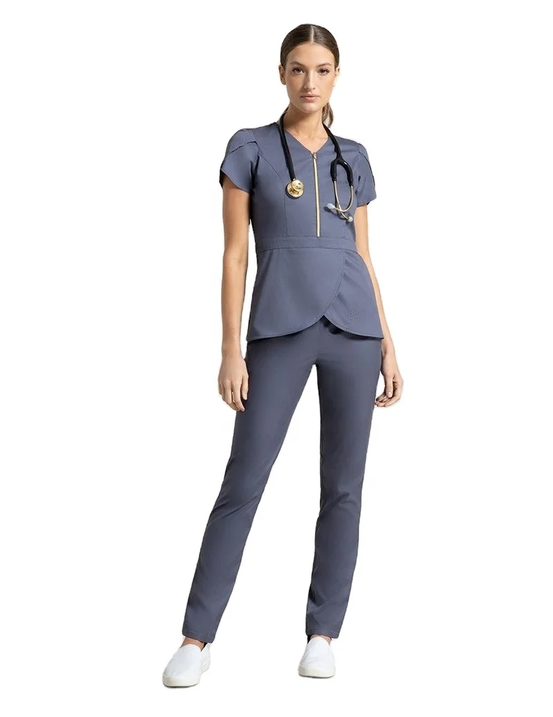 Medical Uniforms Nursing Uniforms New Design Short sleeve Customized hospital medical nurse scrubs