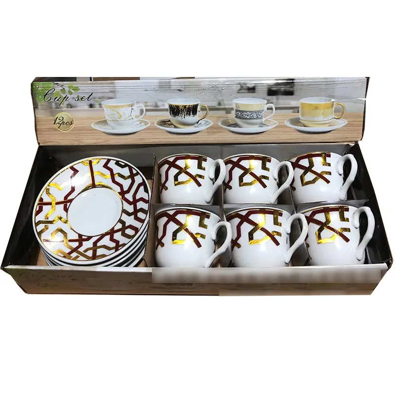 2023 Light Luxury Style Tea Cup Sets Small Luxury Coffee Cup 6 Piece Set Concentrated Small Mini Tea Cup Box Set