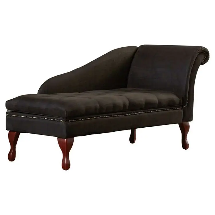 Black Modern Bedroom Chaise Indoor Lounge Sofa Chair