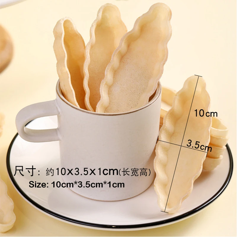 bulk baking materials semi-finished products rice cracker snack small boat shaped glutinous rice shells rice cake