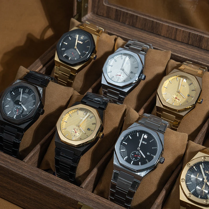 Популярные Модные мужские наручные часы Skmei 9262 Amazon, водонепроницаемые золотые мужские часы, классические Роскошные наручные часы из нержавеющей стали для мужчин
