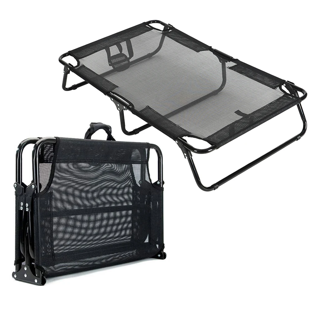 ZMaker Cooling Mesh Summer Portable Raised Dog Bed Foldable Elevated Camping Pet Beds for Dogs and Cats