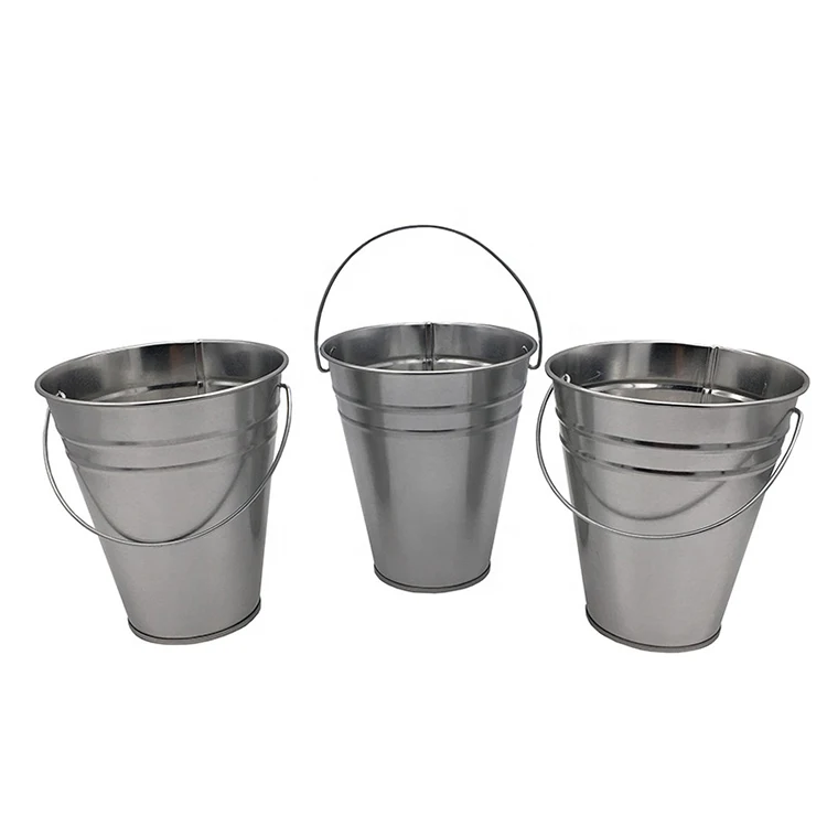Round 250mL 500mL 1L 5L 10L Beer Wine Champagne Galvanized Tin Pot Soda Cans Ice Metal Bucket