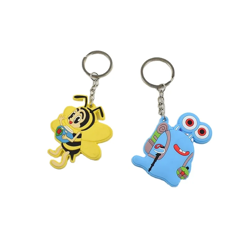 Hot Sale Customized Shape Soft PVC Keychains Low MOQ Personalized Custom Band Key Holder 2D 3D Cartoon Plastic Keychain