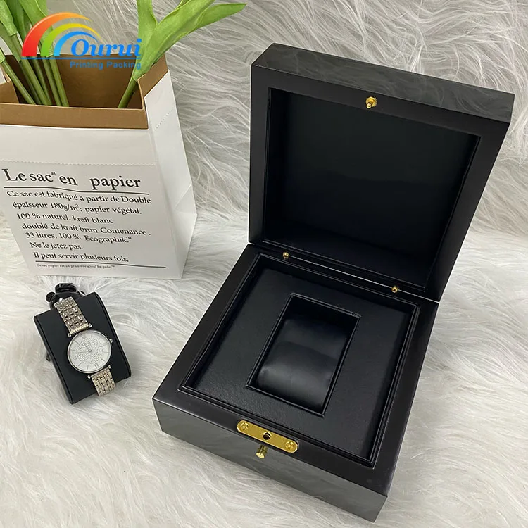 High-end Wooden Single Watch box Luxury Wood Packaging Gift Box Watch Organizer Case for men