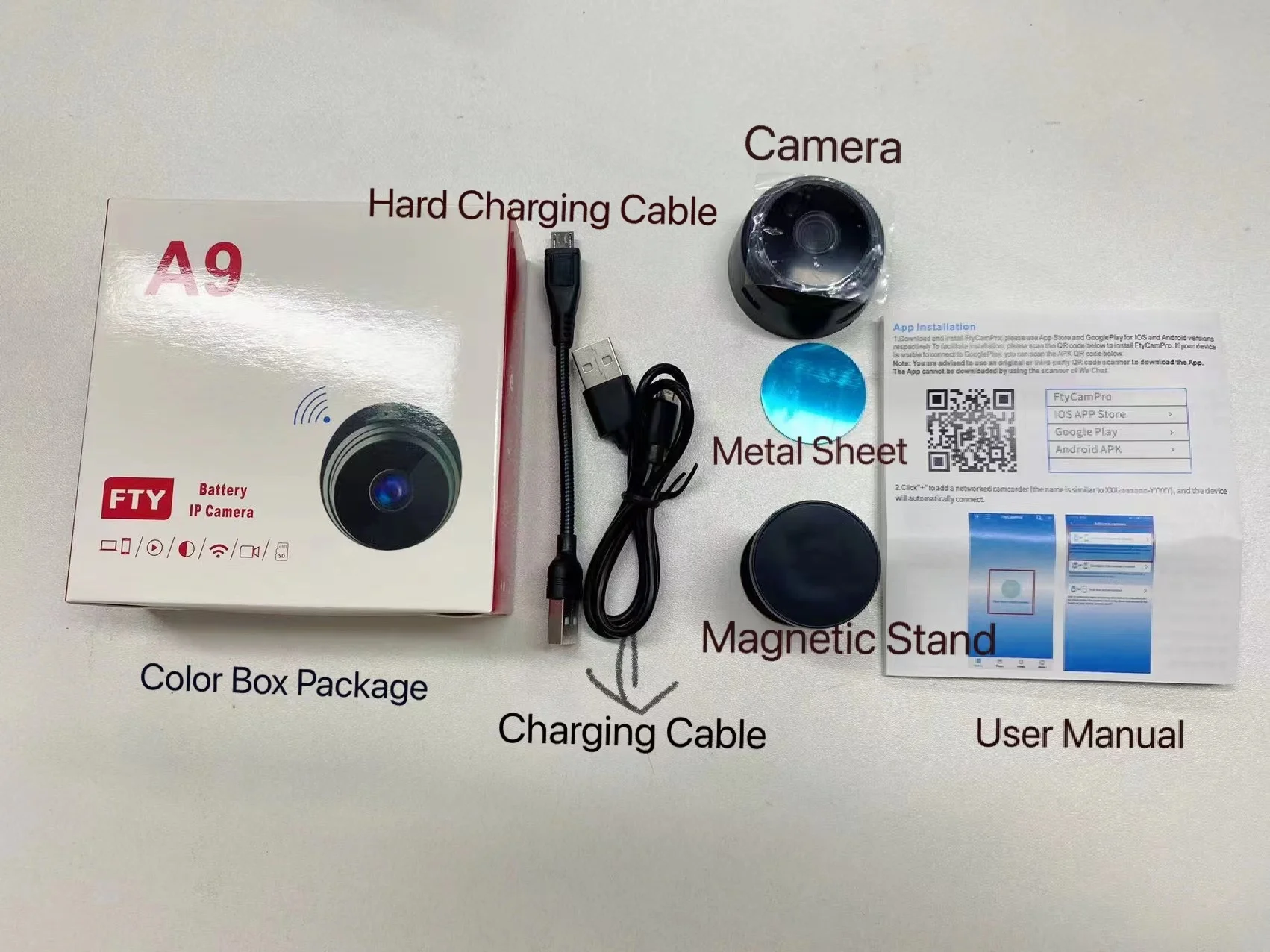 with night vision function 1080p wireless a9 camera