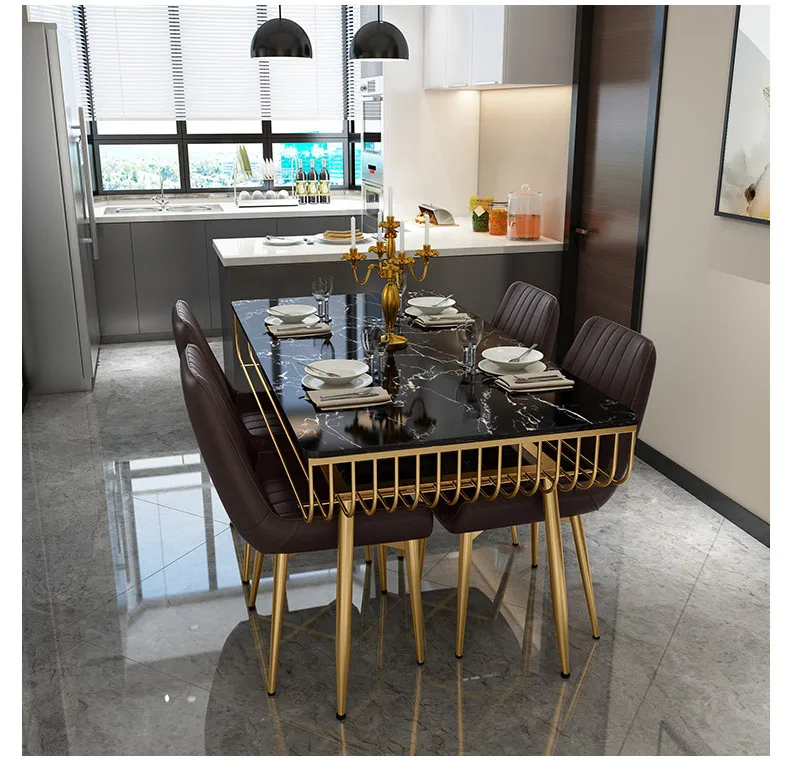 Italian design prices 6 seater Dubai rectangle marble top dining table