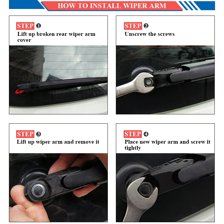 LELION Double Arm Wiper Wiper Car Windshield Blade Clips Car Rear Wiper Arm For Renault Twingo 1993-2007