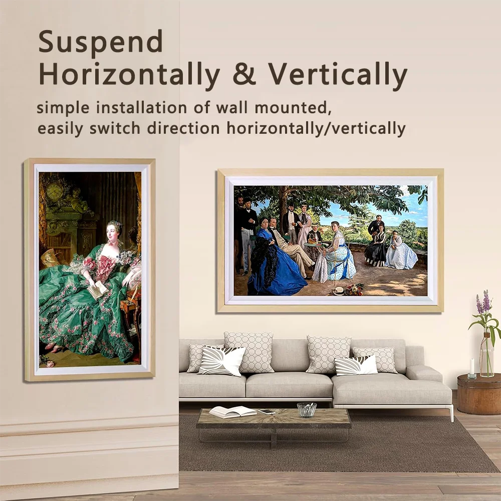 HUAYU 21.5 32 Inch Private Art Gallery Exhibition Work Smart Tv Frame Digital Museum Anti-Glare Matte Lcd Digital Photo Frame