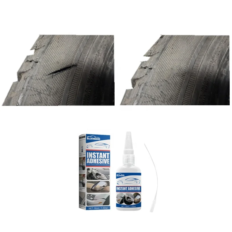Rayhong 30ml instant adhesive waterproof car tire interior bumper lampshade cracks rubber strips repairing glue for side mirrors