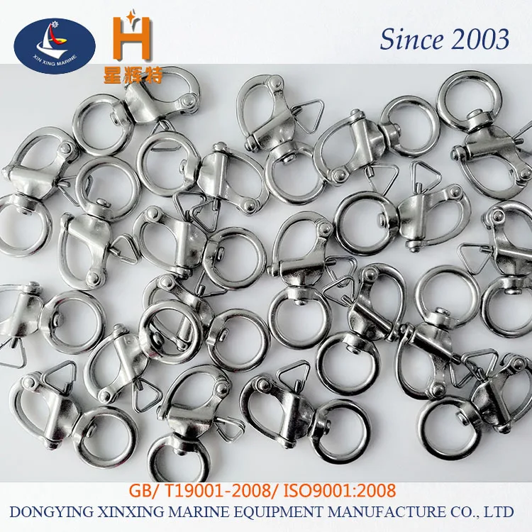 stainless steel rigging hardware heavy duty snap shackle D ring swivel bail