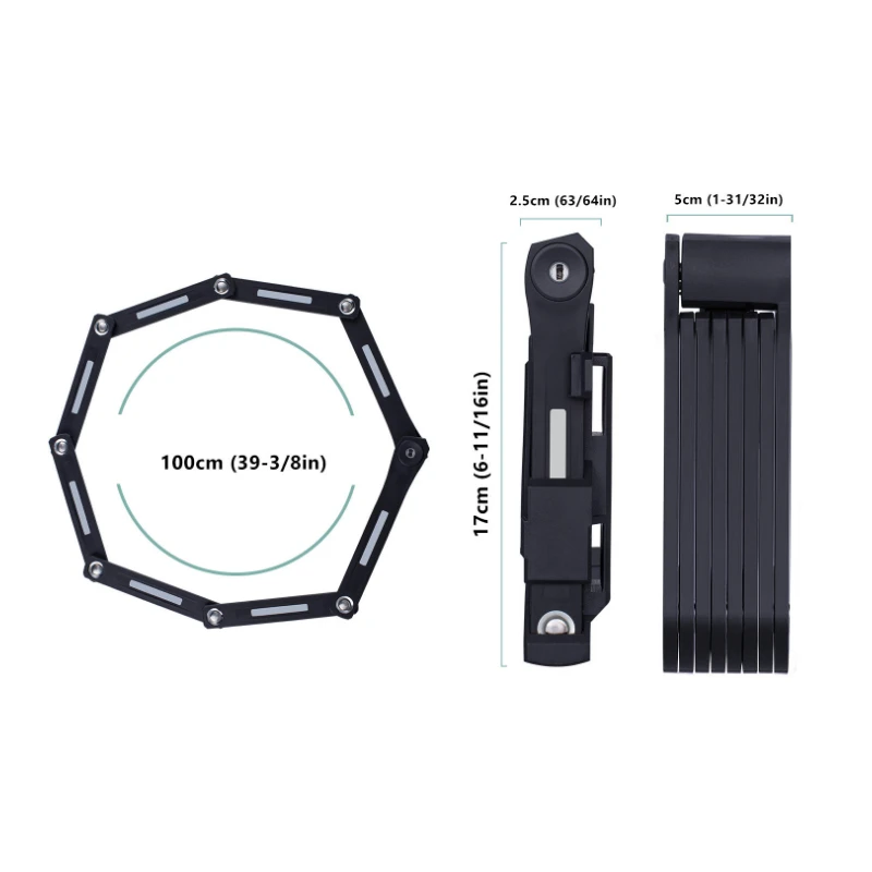 High quality and convenient storage of multifunctional electric vehicles folding bike lock foldable chain lock