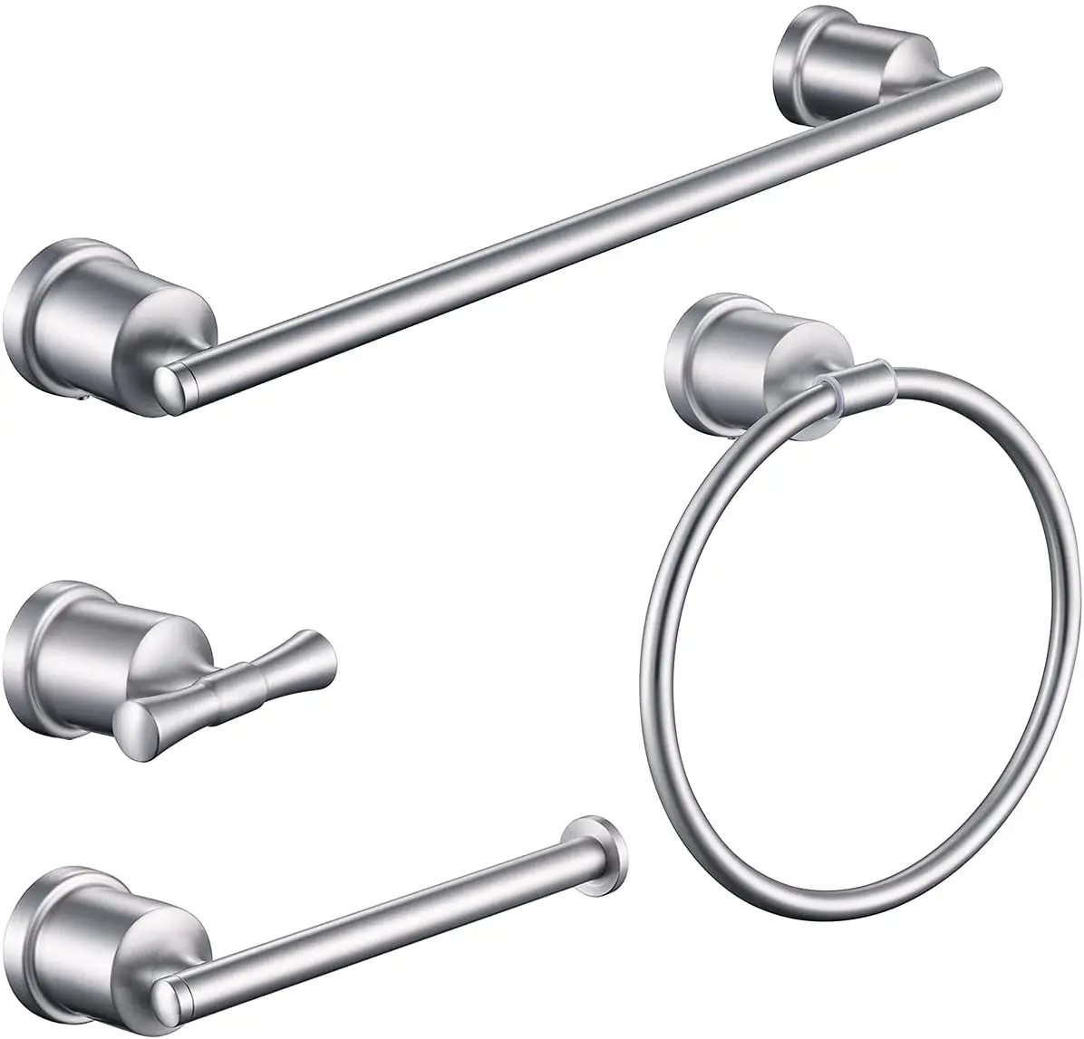 Hotel Modern Wall Mounted Four Pieces Brushed Toilet Bathroom Accessories