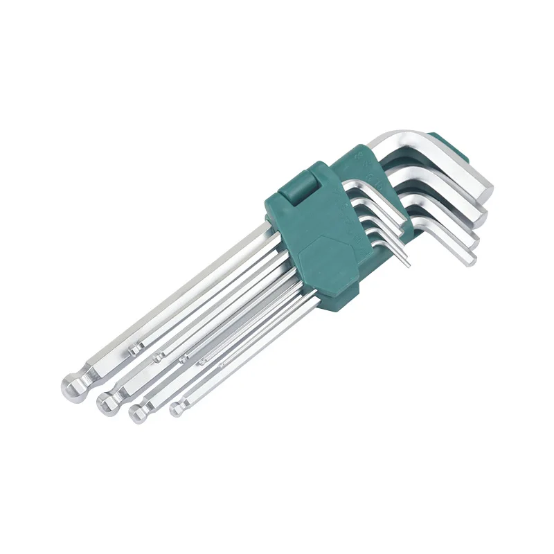 9pc Inch 1.5 To 10mm L Shape Double-End Hexagon Ball Head Allen Key Wrench Set