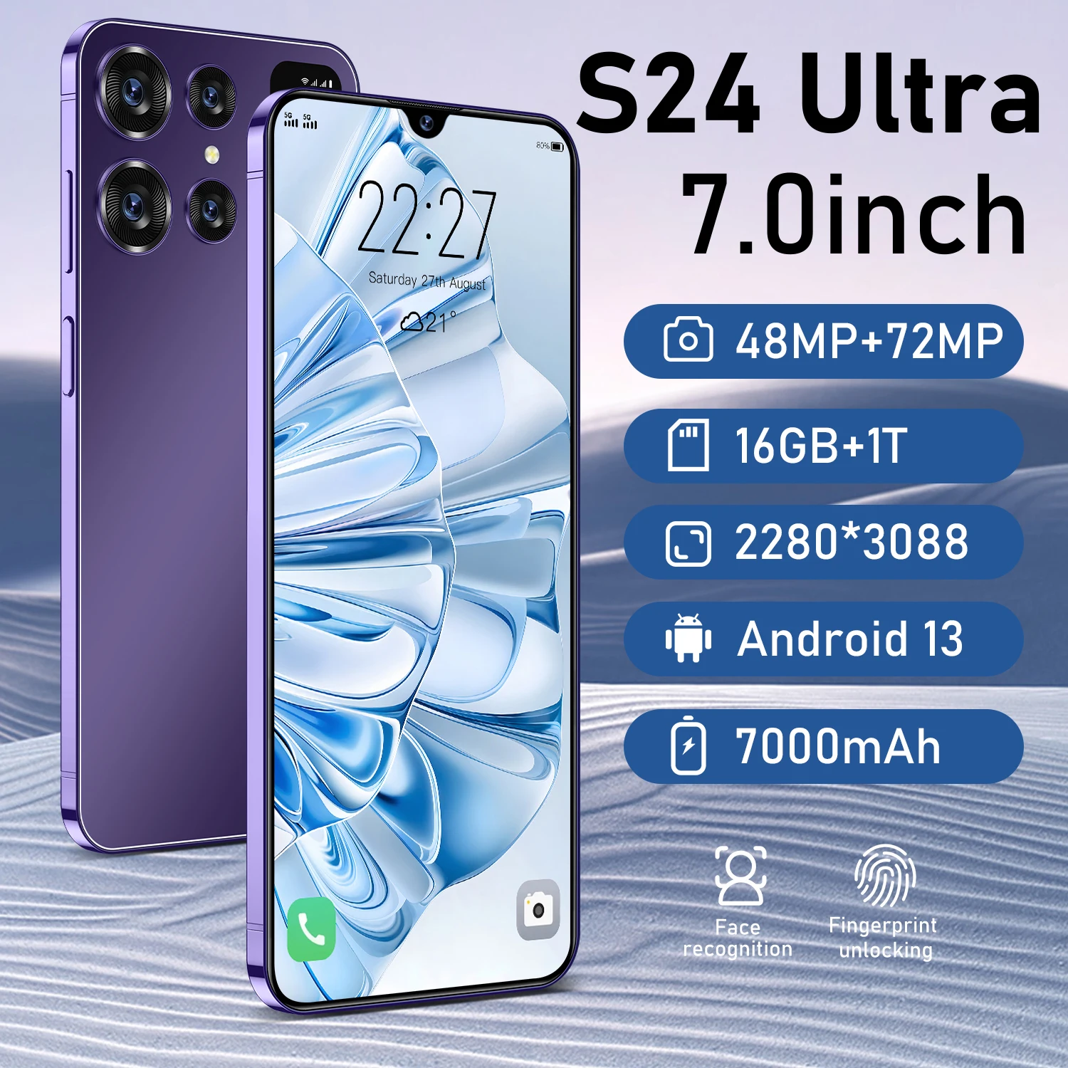 New original custom S24+ ultra unlocked mobile phone Large screen 5G smartphone 16gb + 1TB Android 13.0 entertainment phone