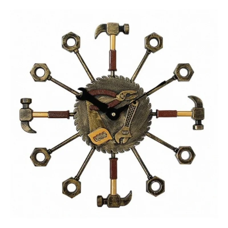 New Creative Modern Design Wrench Shape Personalized Decorative Wall Clock Large Wall Clock