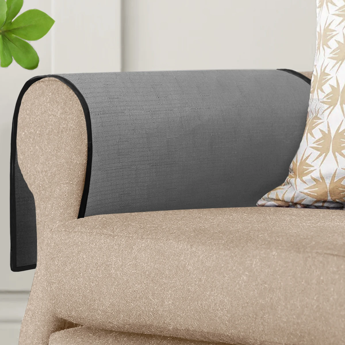 Slubbed Sofa Armrest Cover for Recliner Anti-Slip Armchair Slipcover for Living Room Couch Loveseat Sofa Arm Protector for Pets