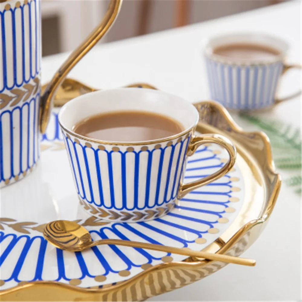 European Rotary Tea Set Ceramic English Afternoon Tea Coffee Cup Household Teapot Complete Set of Luxury