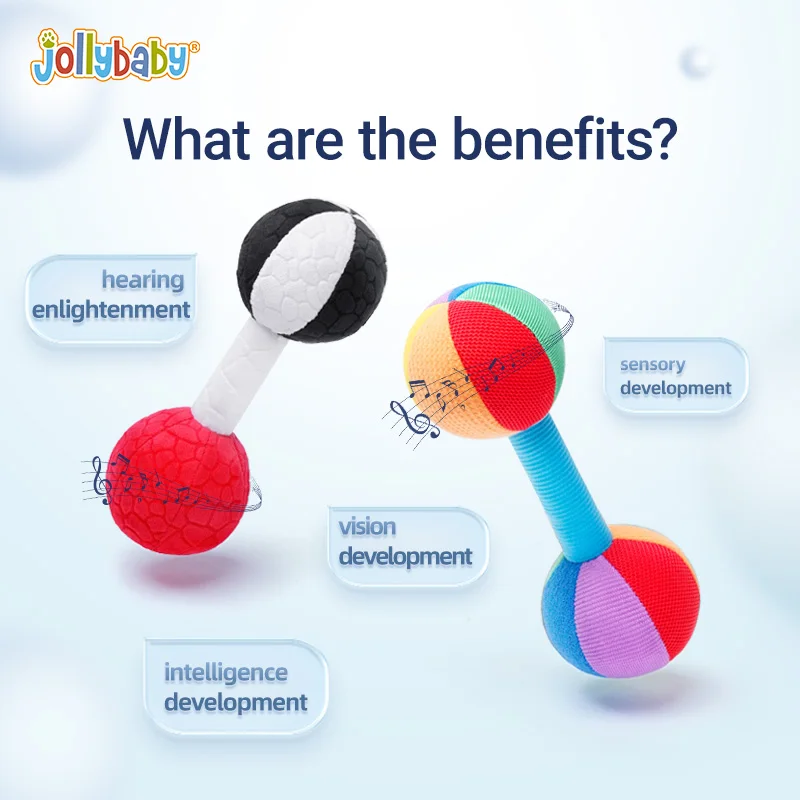 Jollybaby new product Early Educational Baby Rattles Toys Hands Shake ring Bell for Infant 0-12 Months