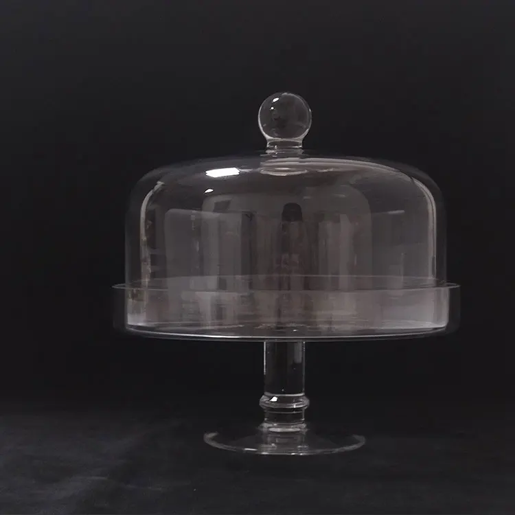 High Quality Cake Stand with Glass Dome Cake Cover Crystal Birthday Wedding Cake Display Stand Decor