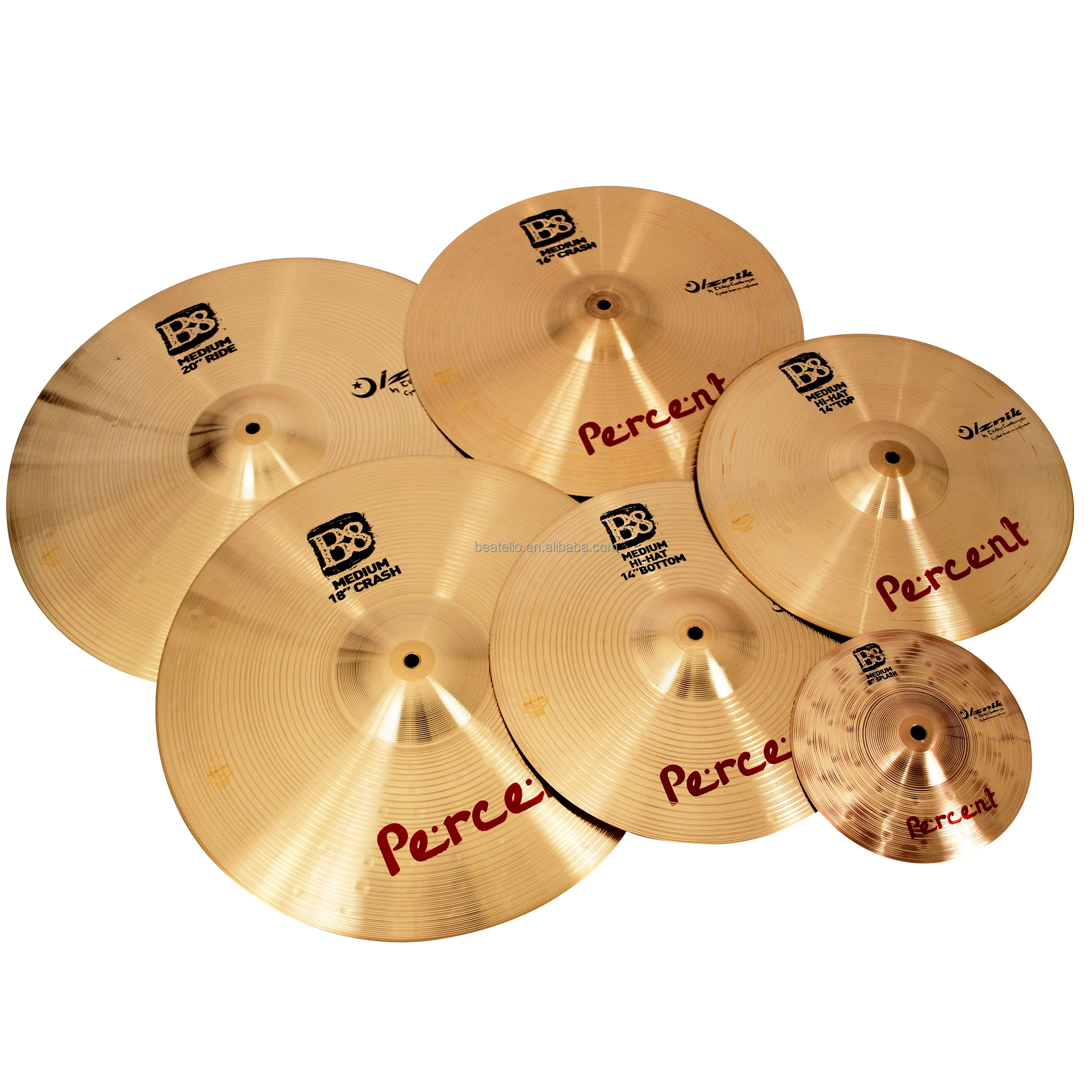 IZINK 6Pcs/set Handmade B20 Cymbals 6Inch 8Inch 10Inch 12Inch 20Inch Splash Cymbals With Bag Professional For Drum Set