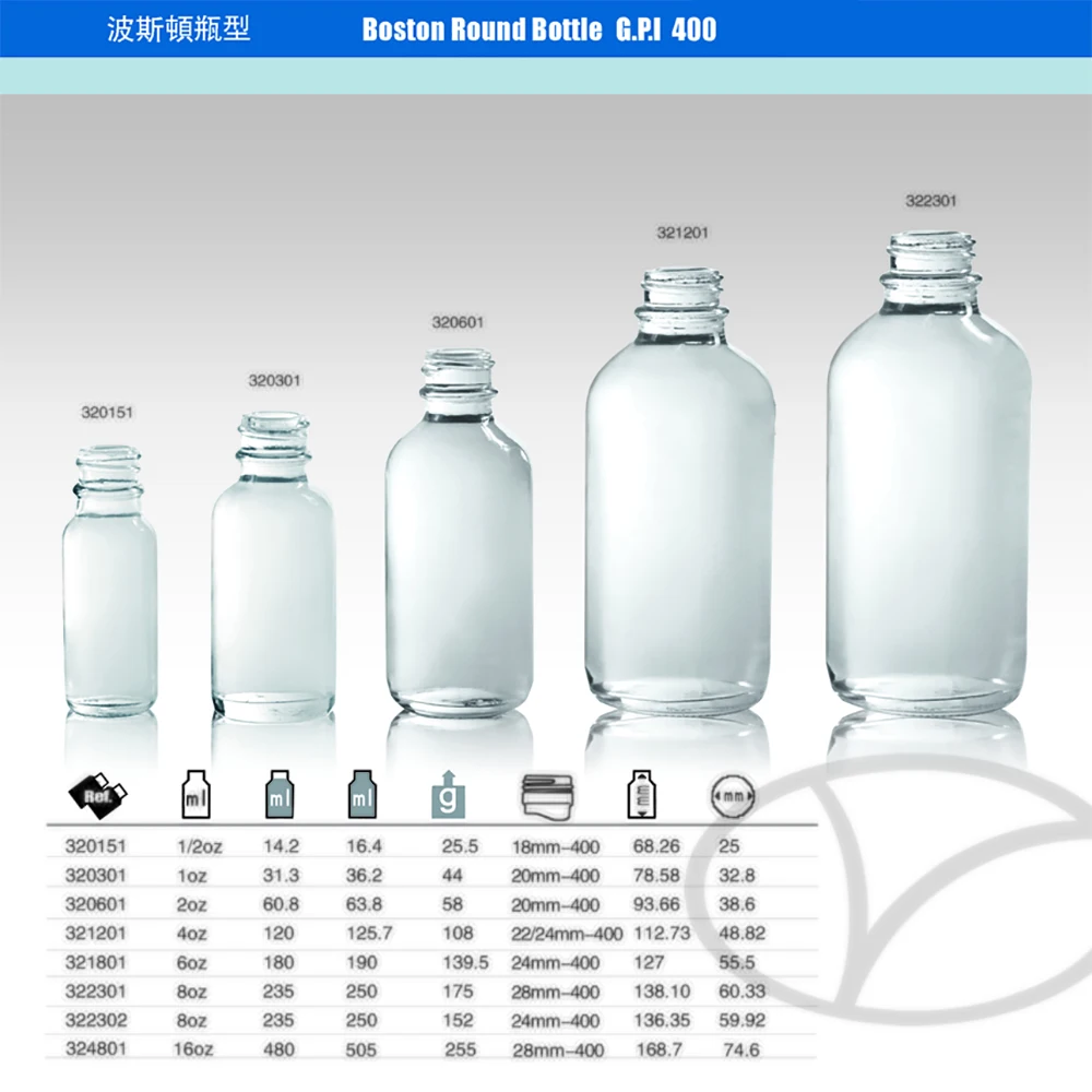 16 OZ Amber Boston Round Glass Bottle Beverage Water Glass Bottle With Screw Cap