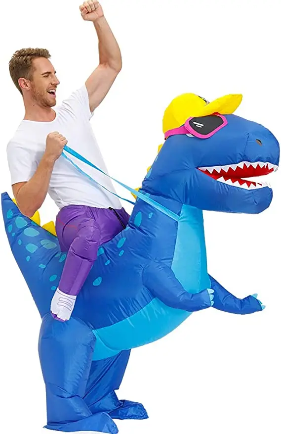 super september Riding a Fire or Ice Dragon Air Blow-up Deluxe Halloween Costume Adult Size Inflatable Costume